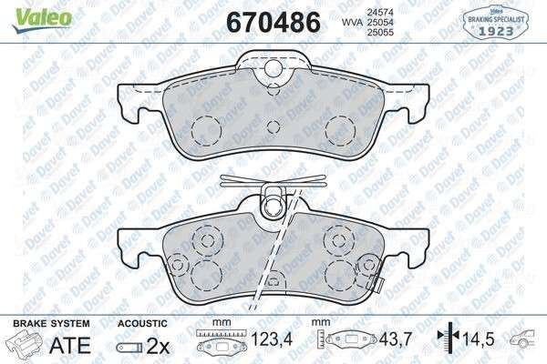 VALEO 670486 Arka Fren Balatasi Honda Civic 12>